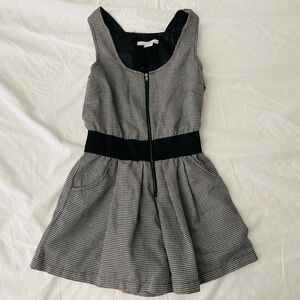Charlotte Russe Black and White Gingham Short Romper with Zip size small